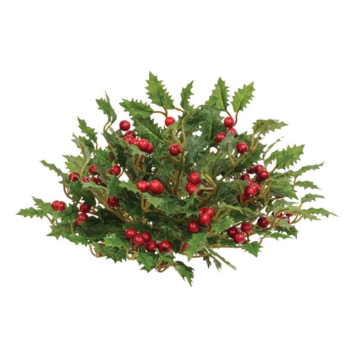 Col House Designs – wholesale Christmas decoration – Merry Little Holly & Berries Half Sphere - 10"