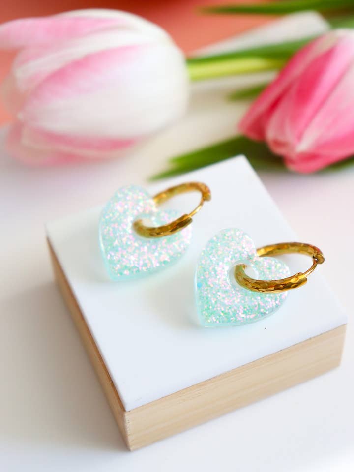 Victoire Vaiana green hoop earrings for wholesale by CG Home