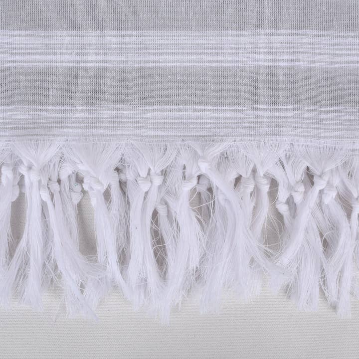 Organic Turkish Towels - Wholesale Beach Towel - Beach Towel, Light Gray Striped Towel, Pool Towel3