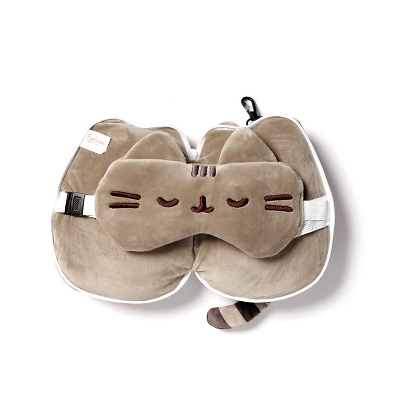Puckator EU - Wholesale Travel Pillow - Relaxeazzz Pusheen Cat Shaped Travel Pillow & Eye Mask1
