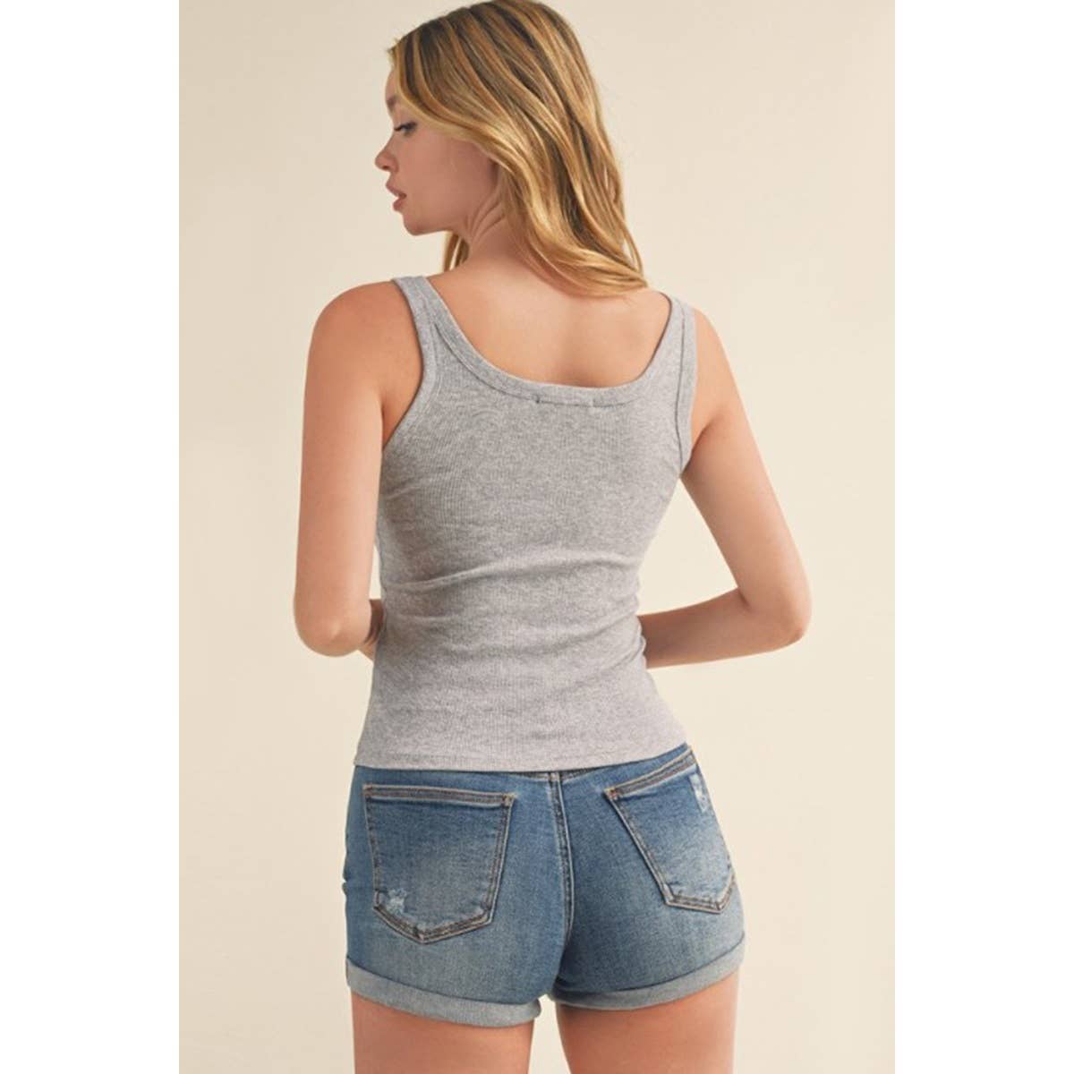 Timeless - Wholesale Tank Top - Women's - RIBBED DOUBLE SCOOP NECK TANK TOP8