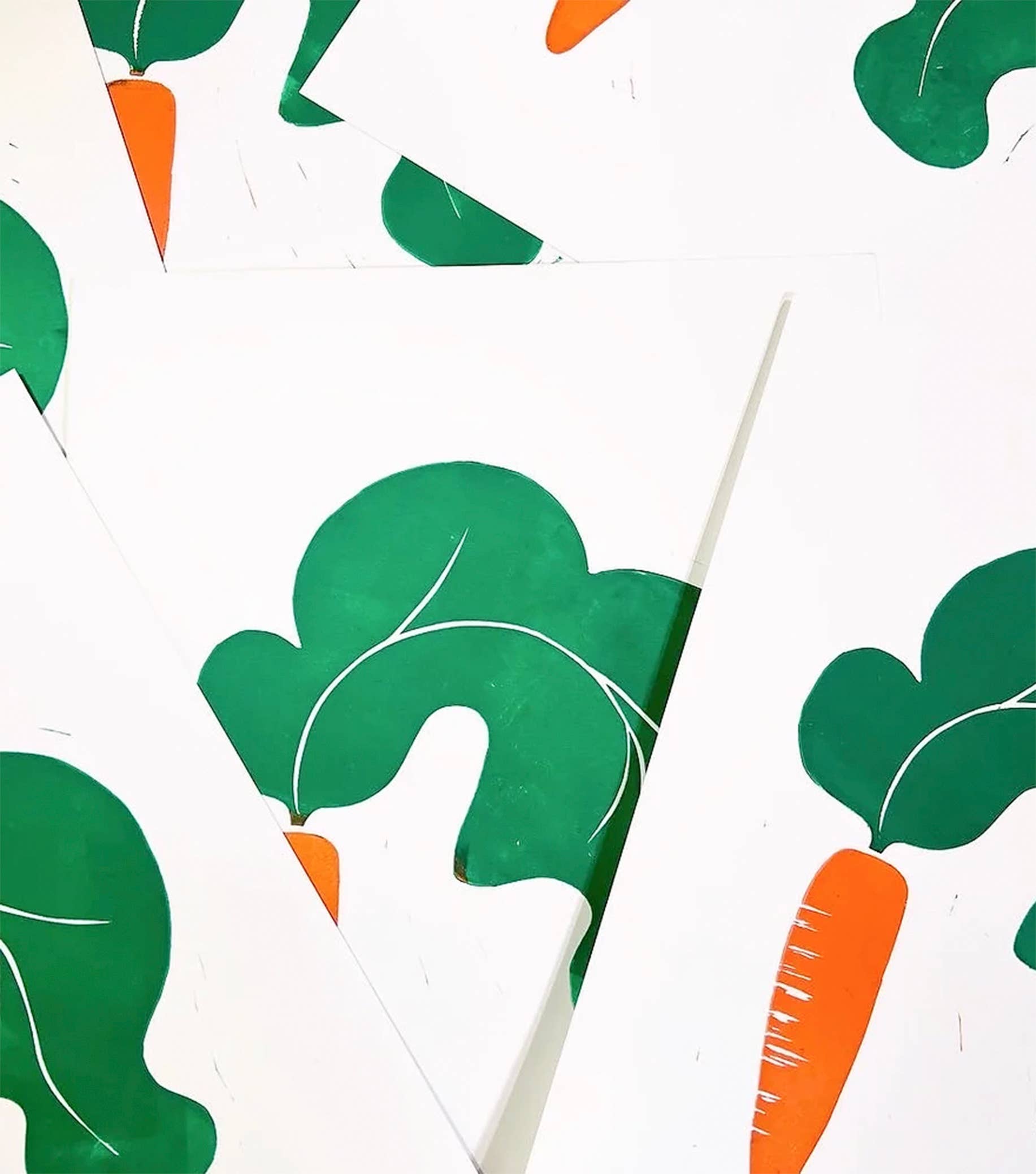 Ever Pollen Print Shop - Wholesale Art Print - MODERN CARROT HAND PRINTED BLOCK PRINT 11x14"1