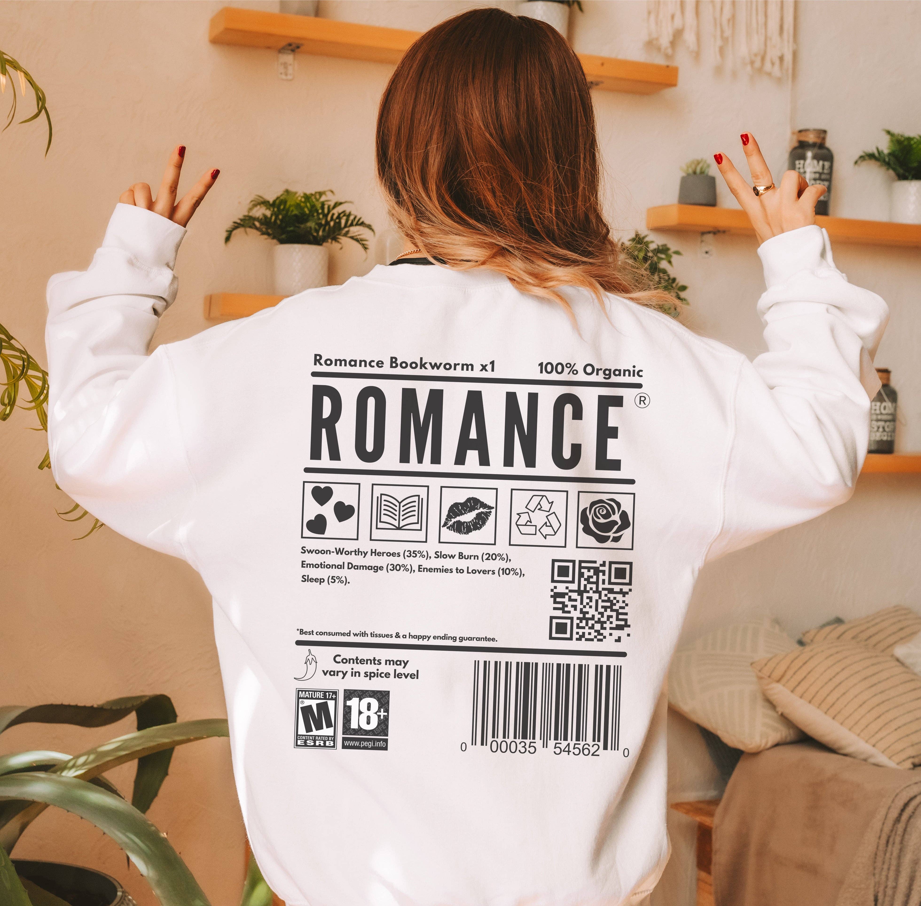 MagicMerchEmporium - Wholesale Graphic Sweatshirt - Unisex - ROMANCE BOOKWORM Sweatshirt0