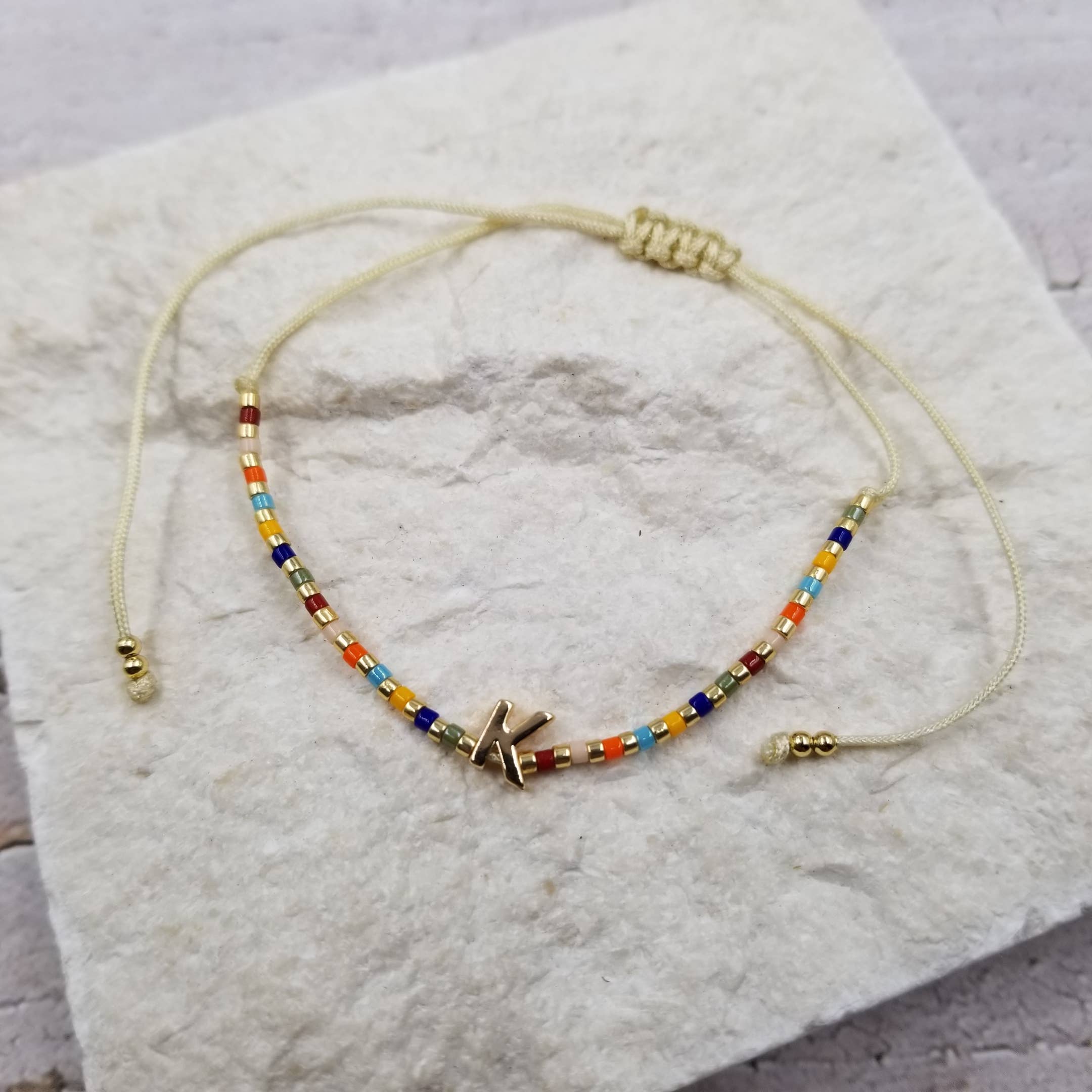 Treasure Wholesale - Wholesale Beaded Bracelet - Initial Boho Seed Beads Miyuki Friendship Bracelet4