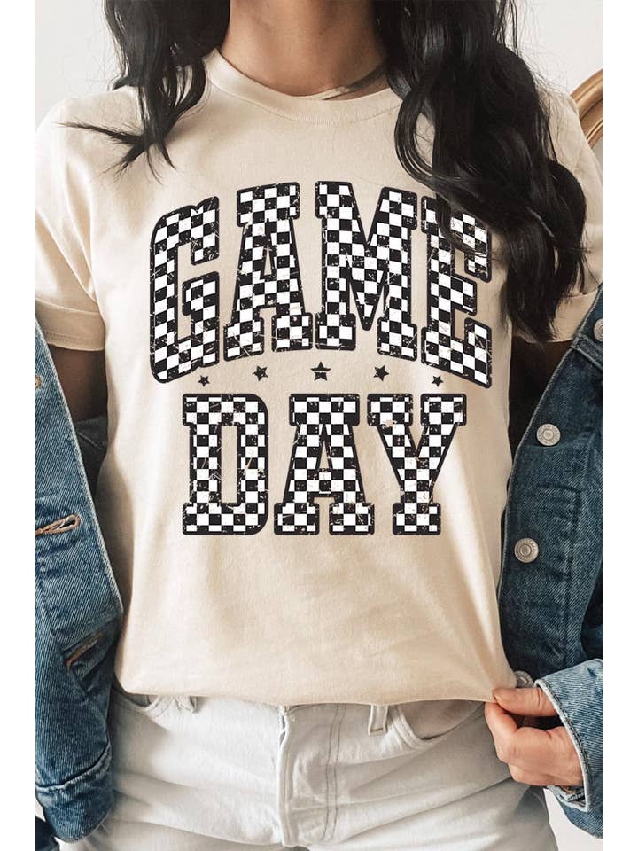 Pink Irene Wholesale - Wholesale T-Shirt (Graphic) - Women's - Checkered Game Day Graphic Tee5