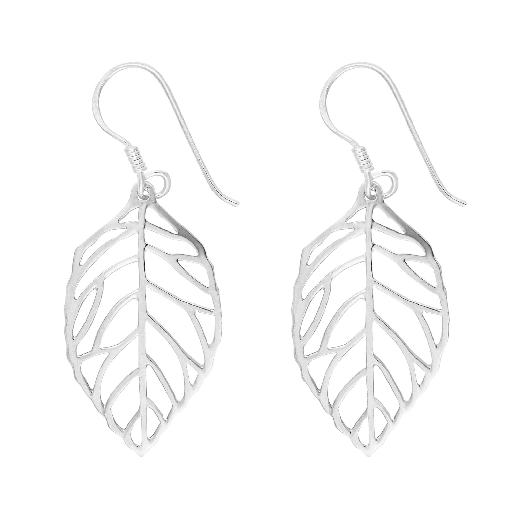Silver Jewellery Cavern Wholesale – wholesale Dangle earrings – Pretty 925 Sterling Silver Drop Leaf Earrings - (USA-DDP)