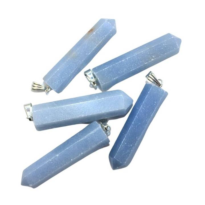 Point Pendant - Angelite for wholesale by Earths Elements Wholesale