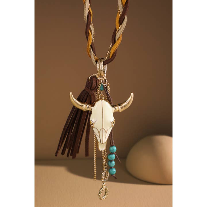 Urbanista - Wholesale Pendant/Charm Necklace - Western Suede Necklace with Semi-Stone