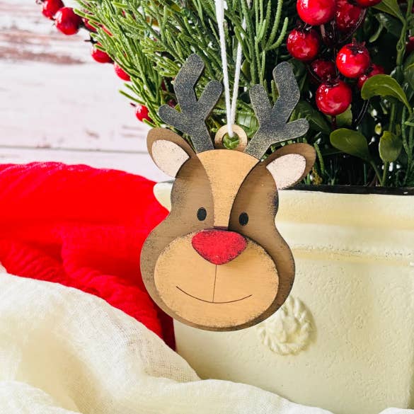 Reclaimed Woodworks Home Decor - Vendita all'ingrosso Kit per lavoretti fai da te - Kit Fai da Te per Costruire un Ornamento a Forma di Renna KIT CREATIVO DI NATALE4