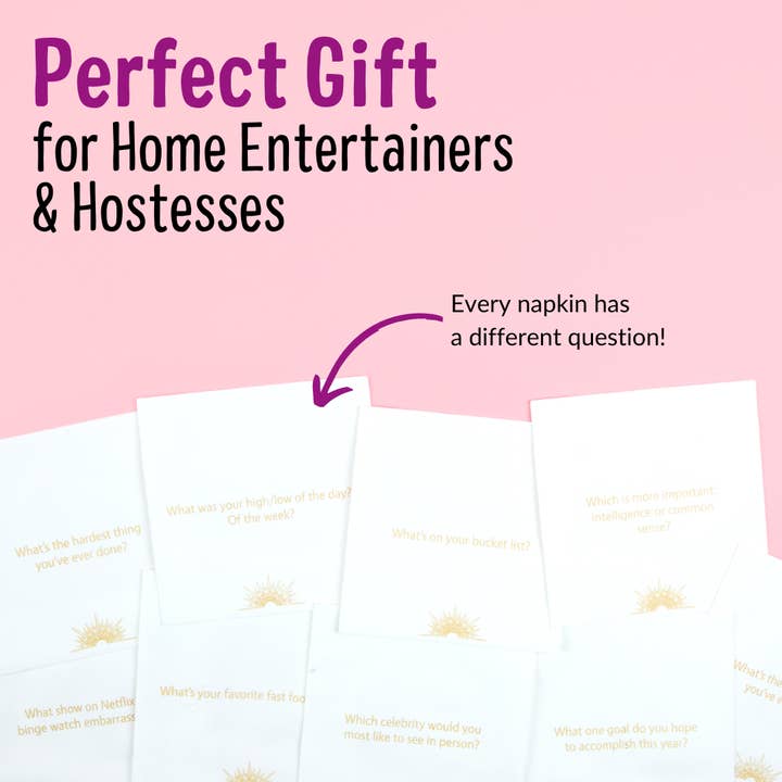 CÔTIER BRAND - Wholesale Disposable Napkin - Everyday Conversation Starter Napkins | Hostess Gift Idea