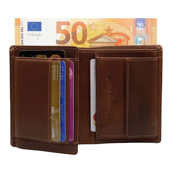 Arrigo - Vente Portefeuille – homme - Portefeuille en cuir pour homme - Modèle Billfold - 2 couleurs