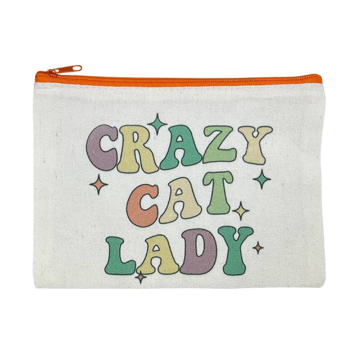 “Crazy Cat Lady” Mini Canvas Bag – 8x6 Inches | Funny Cat Lover Gift for wholesale by Dirt Poor Designs