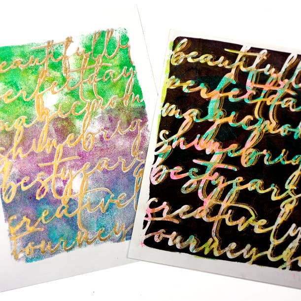 Gelli Arts - Wholesale Stencil/Craft Die - Script Stencil - Designed by Giovanna Zara! (5x7")1