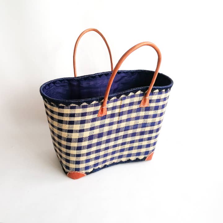 Le comptoir de la plage - Wholesale Beach Bag - "Carreaux Vichy" GM beach bag, per unit