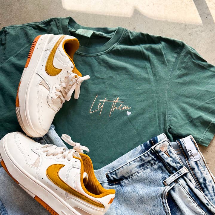 D&E Tees - Wholesale T-Shirt - Women's - Let Them Embroidery Tee 0