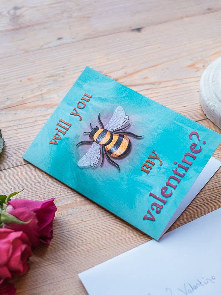 Eco-friendly Valentine's greeting card, plastic-free, FSC for wholesale by The Yellow Windmill