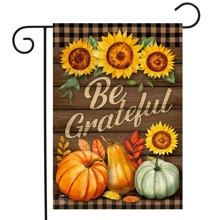 Briarwood Lane - Wholesale Flag - Be Grateful Fall Double-Sided Blocker Garden Flag
