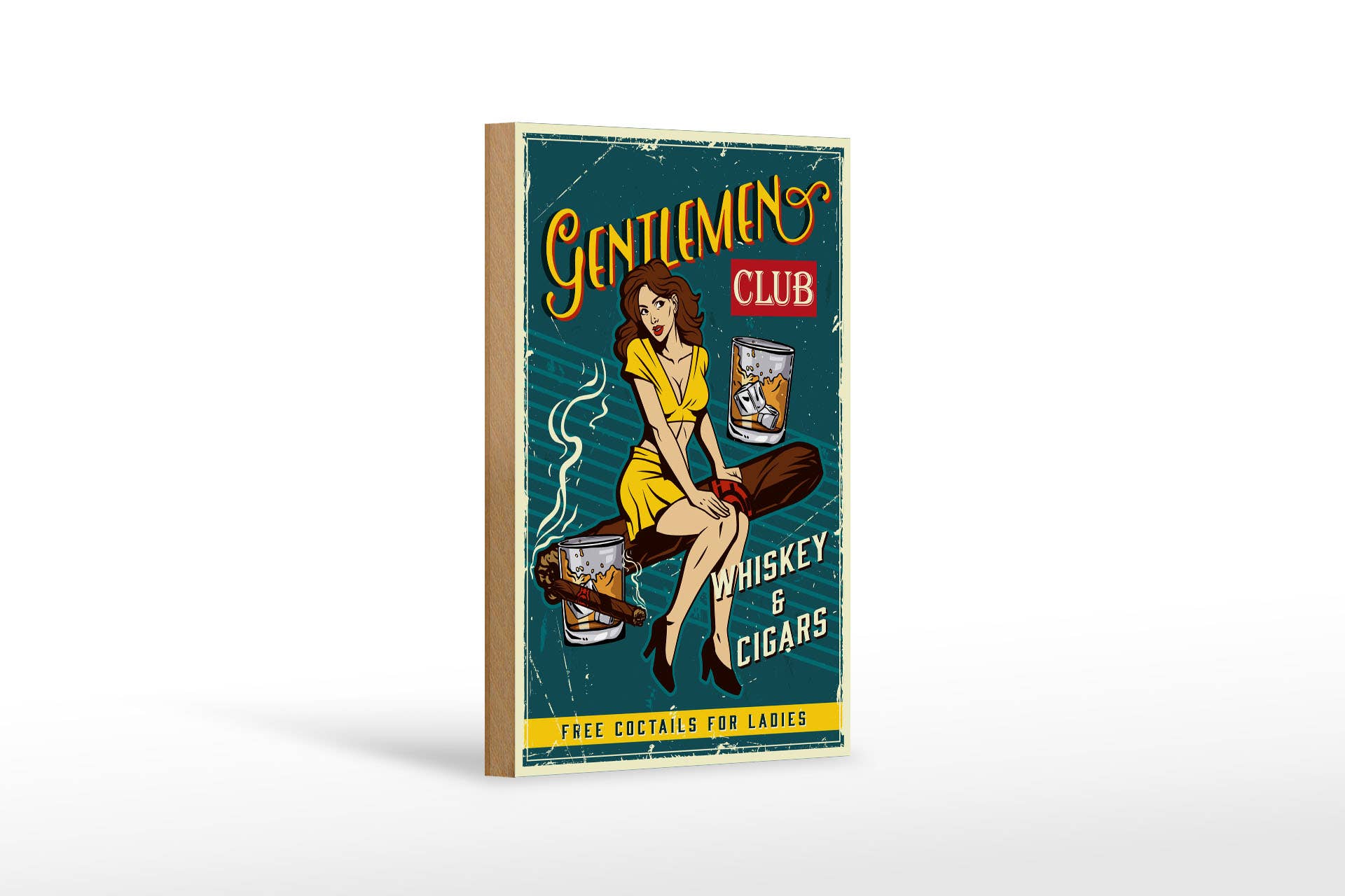 Femer - Wholesale Sign - Wooden Sign Saying 20x30cm Gentlemen Whiskey and Cigars Club0