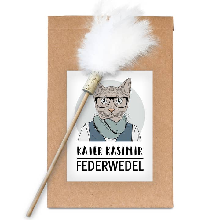 Kater Kasimir – wholesale Leksak - Katt – kattbollar av kork och naturliga fjädrar eller äkta fårskinn6