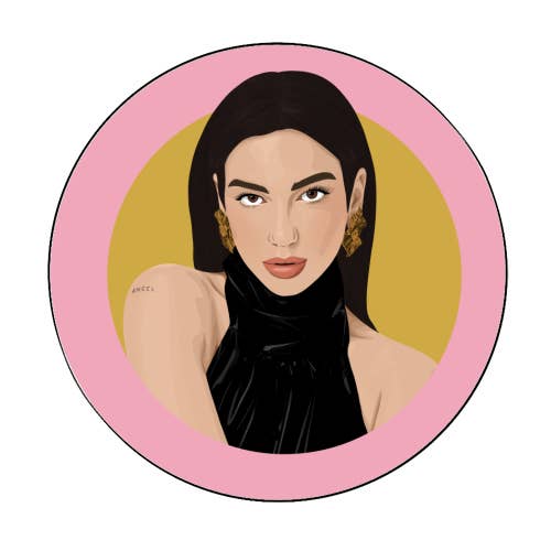 ART WOW - Wholesale Sticker - Circle Stickers 'Dua Lipa'