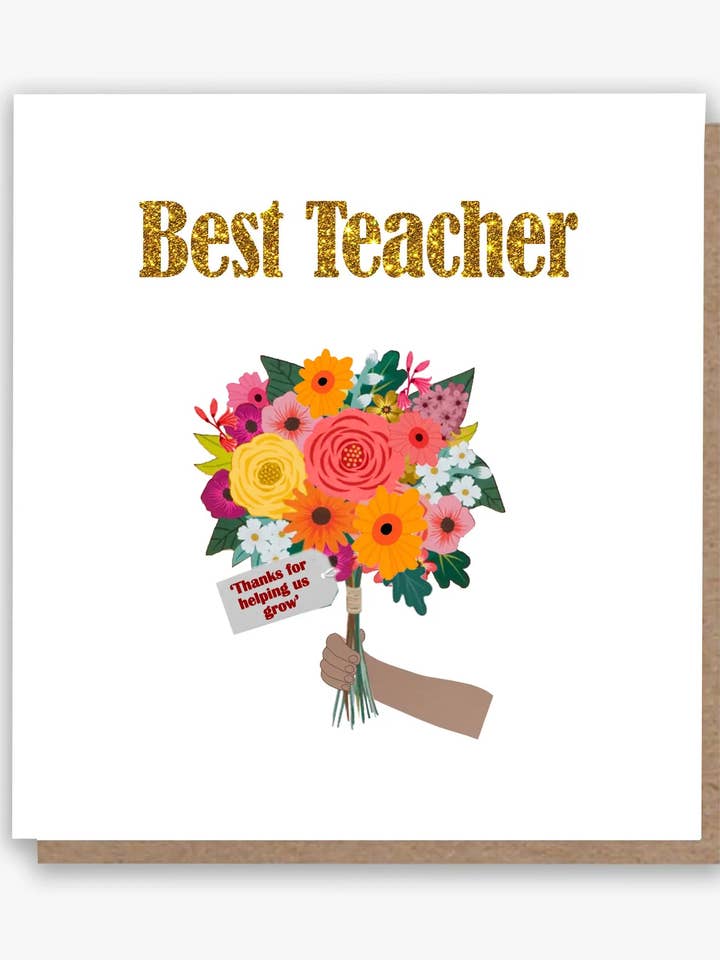 Best Teacher 2 (Lighter Skin Tone) Greeting Card for wholesale by All Shades