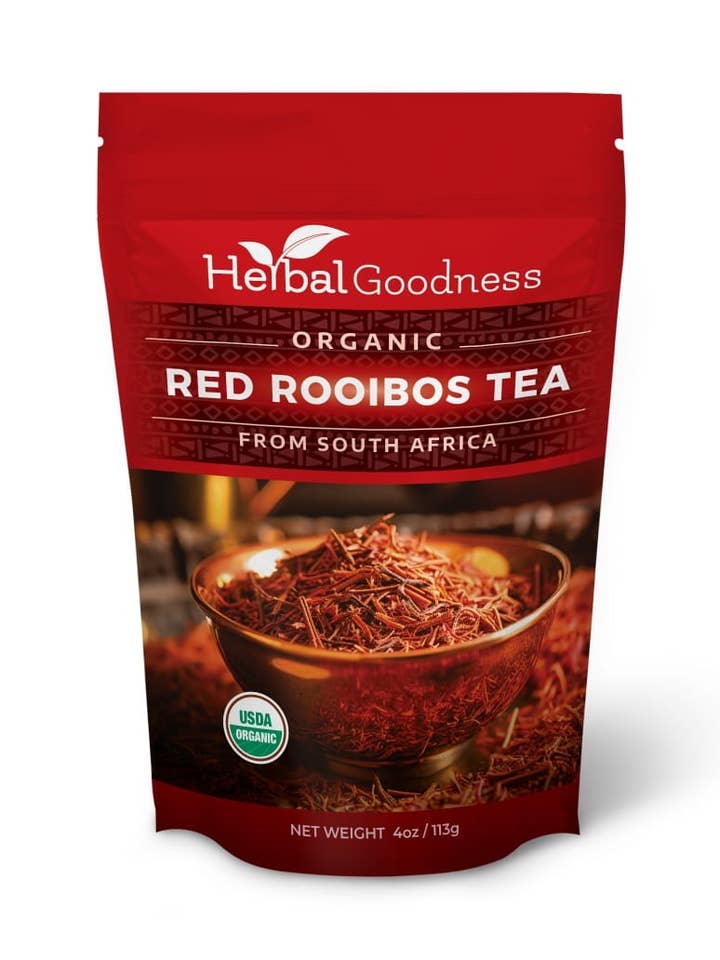 Rooibos Tea - Antioxidants packed Red Rooibos Bush from South Africa - USDA Organic - 8oz pouch for wholesale by Herbal Goodness
