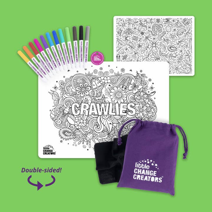 CRAWLIES | Re-FUN-able™ Silicone Colouring Placemat for wholesale by Little Change Creators
