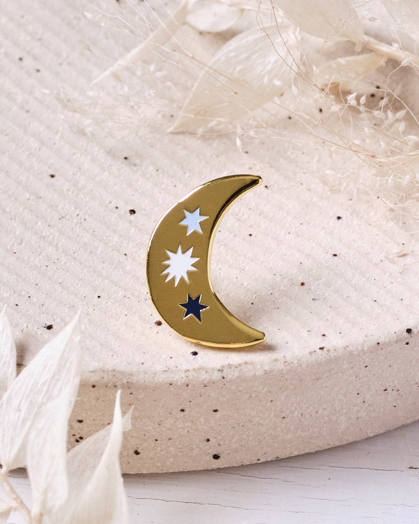 Claire Paul – wholesale Lapel pin/button – Crescent Moon Enamel Pin