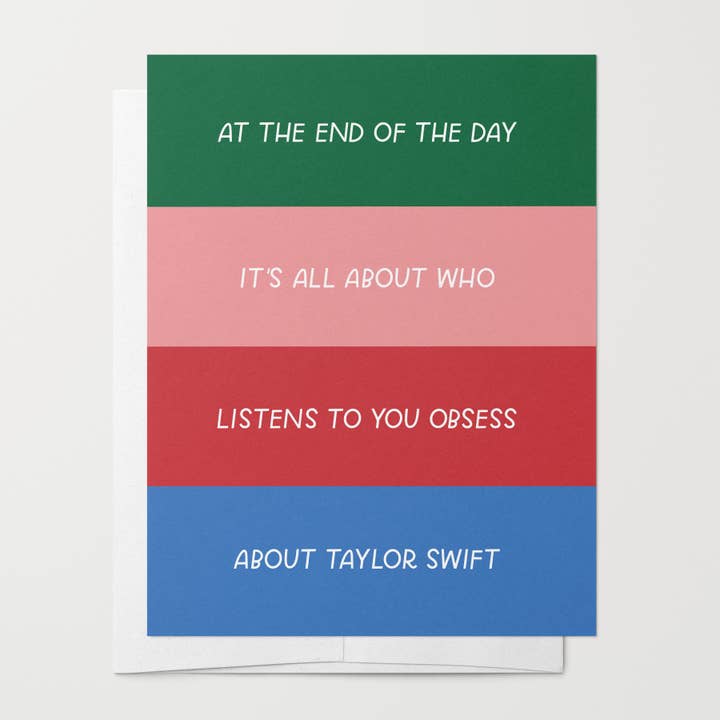 Obsessed Swiftie Card | Funny Love + Friendship Cards for wholesale by Just Follow Your Art