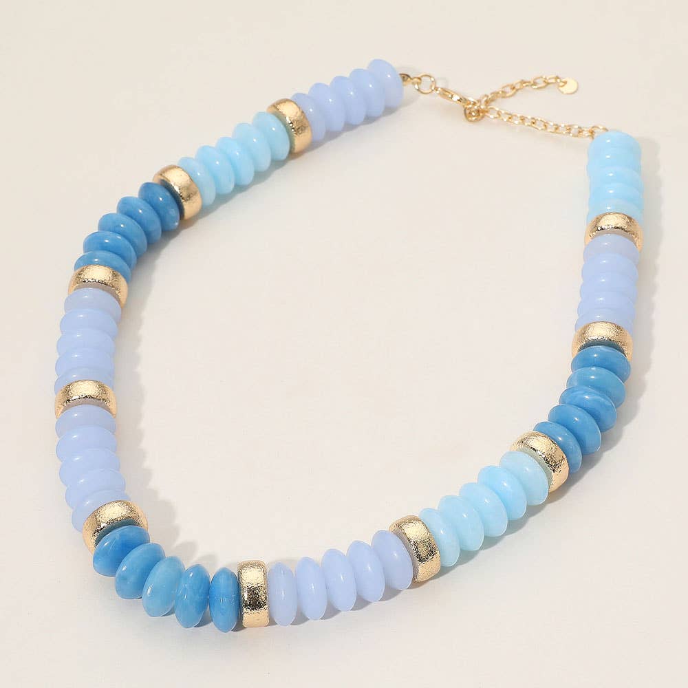 Sensibling Corp. - Wholesale Beaded/Pearl Necklace - Chunky Resin Disc Beaded Necklace13