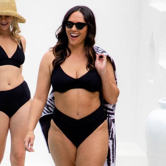 Haut de Bikini Kirby - Côtelé Noir pour la vente par Full Bums Swimwear