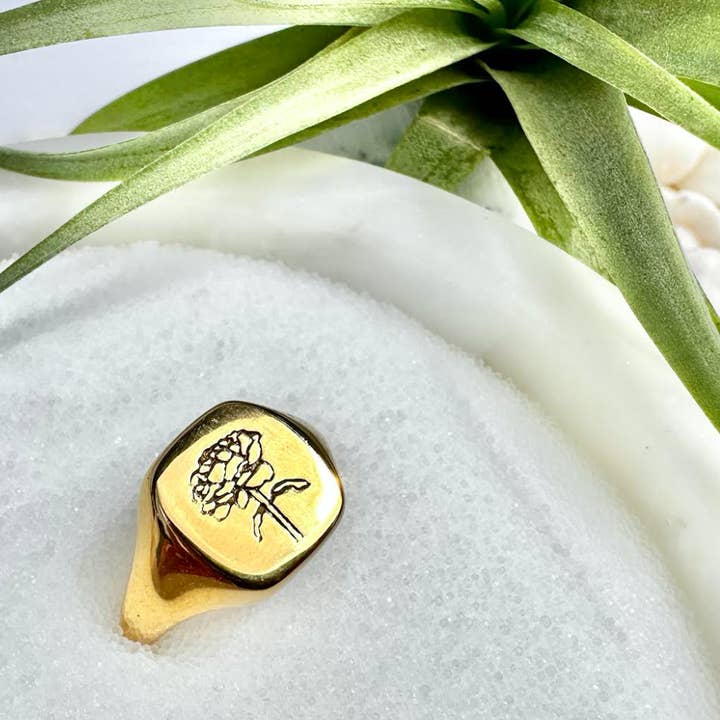 rose signet ring for wholesale by minor metal jewelry