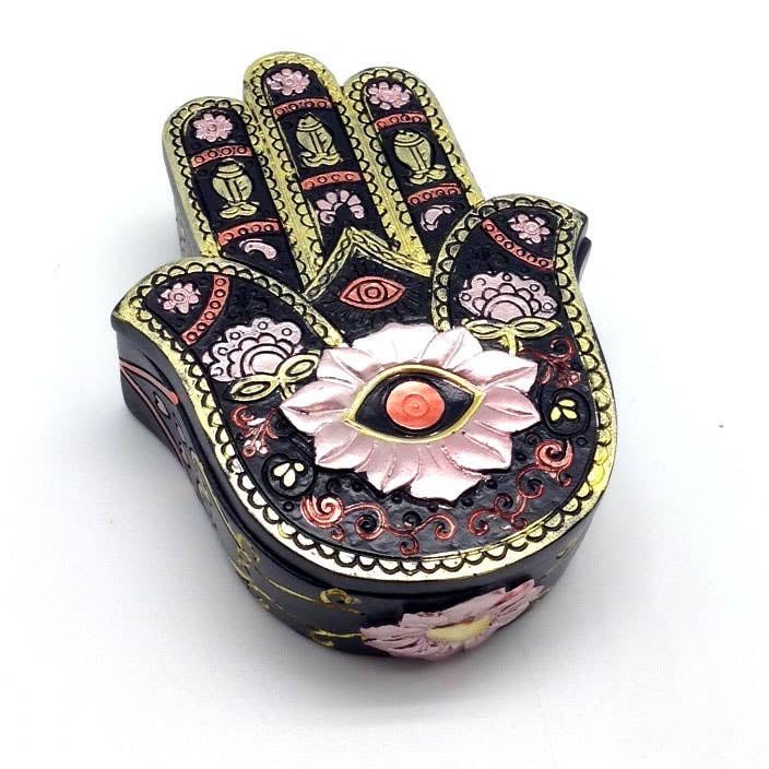 Fantasy Gifts - Wholesale Decorative box - Hamsa Hand Box Black/Gold