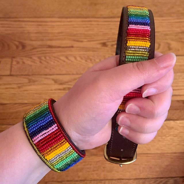 Her Best Foot Forward - Wholesale Pet Collar - Cat/Dog - Ethan Almighty Beaded Dog Collar - Handmade Maasai Ethical Pet Accessory from East Africa1