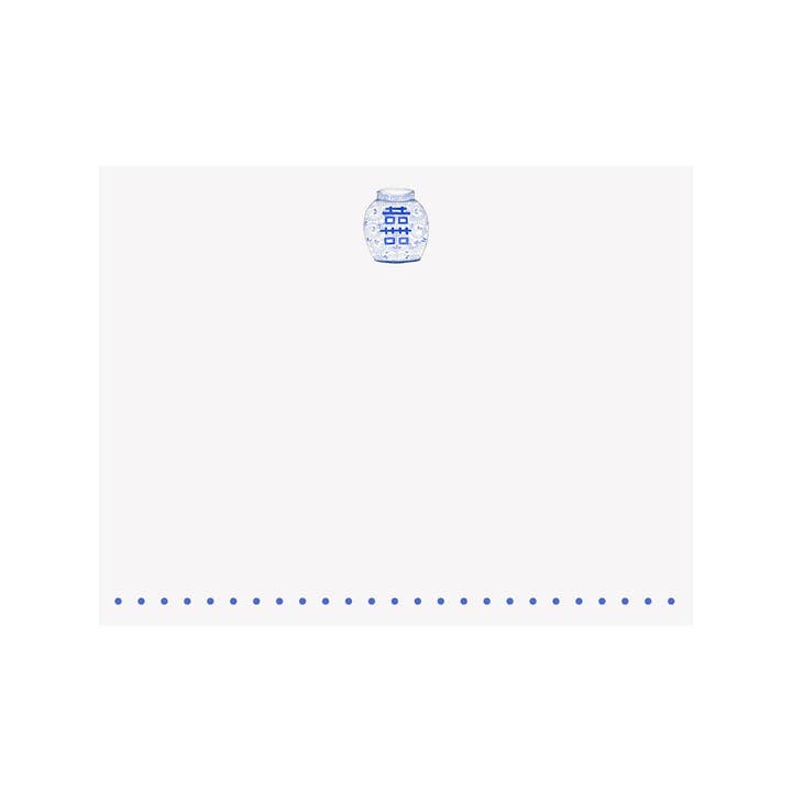 Carte de notes plates Chinoiserie Jar de Gingembre pour la vente par Brake Ink Stationery