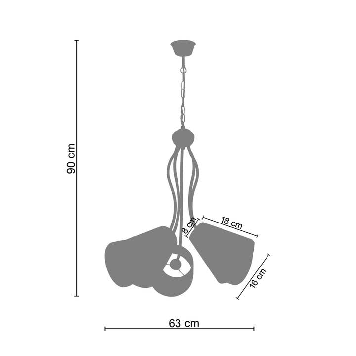 Tosel Shop - Wholesale Chandelier/Hanging Light - NICE - Brown And Multicolor Metal Multi Arm Chandelier1