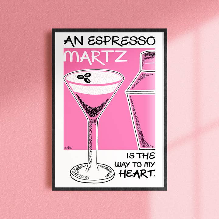 Espresso Martini Cocktail Bar/Küche Kunstdruck für den Großhandel von Don Design