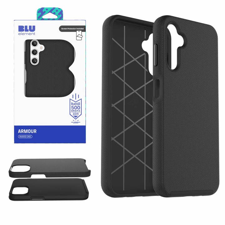 Armour Rugged WITH Screen Protector FOR SAMSUNG GALAXY A17/A16 - BLACK Black for wholesale by Blu Element