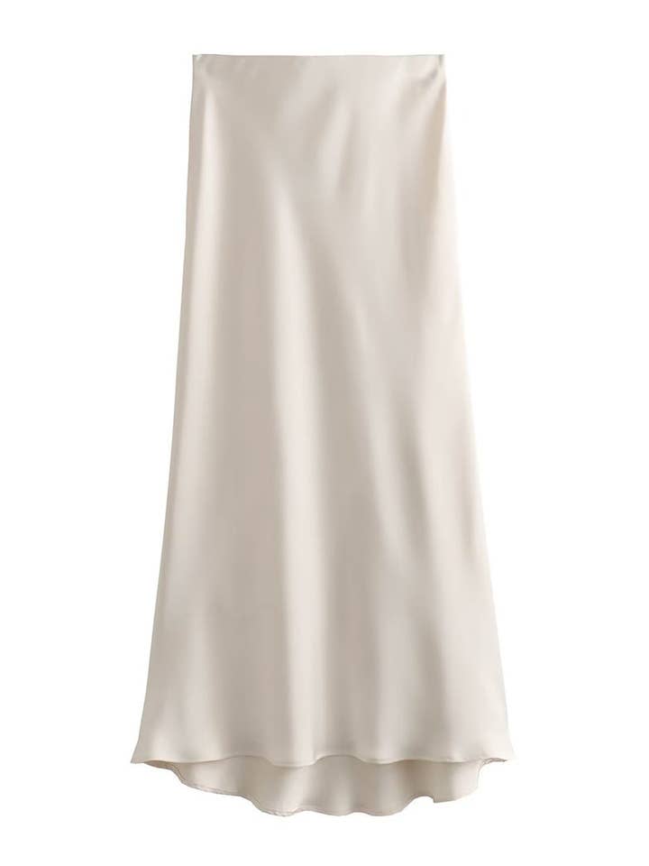 Katinki - Wholesale Skirt - Women's - Flowy Satin Midi Skirt2