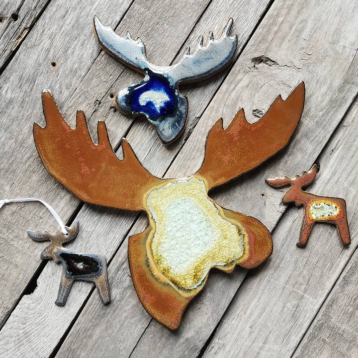 Moose - Geode Ornament, Magnet, Coaster, Trivet for wholesale by Dock 6 Pottery
