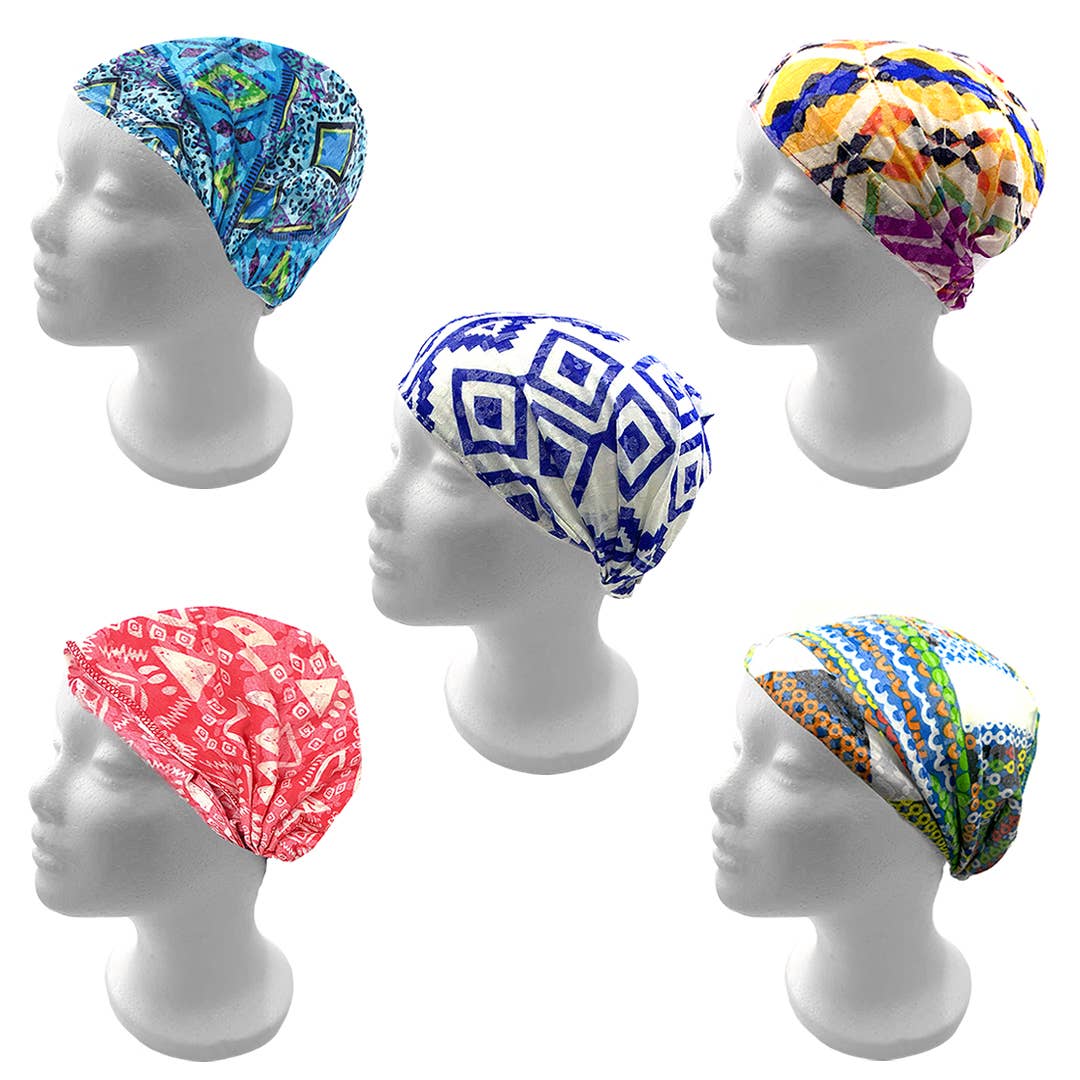 Pichincha - Wholesale Fashion Headband - Women's - Boho Pattern Soft Wrap Headband Assorted Geometric Designs1
