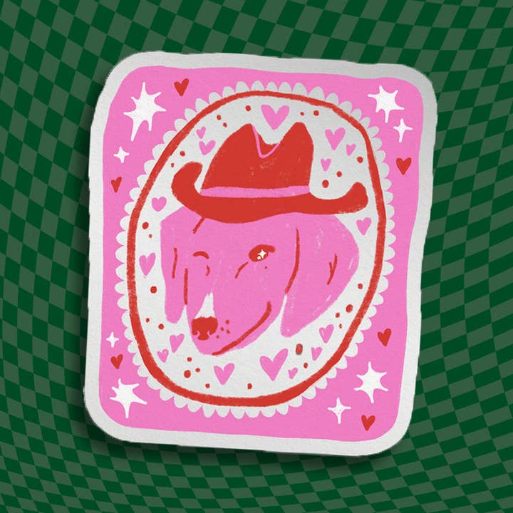 Alex Luciano - Wholesale Sticker - Cowboy Puppy Hearts mirror sticker