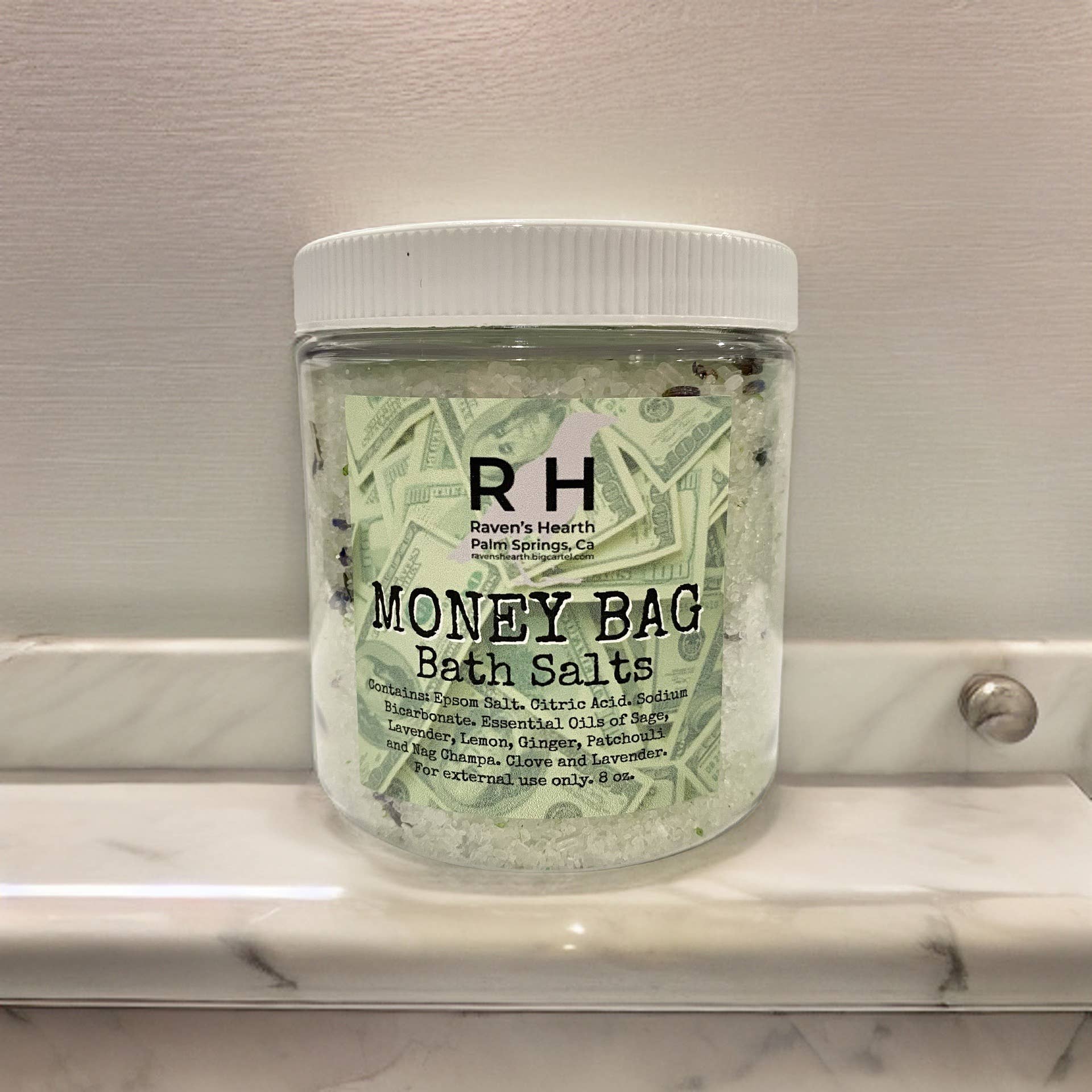 Raven’s Hearth - Wholesale Bath Salts - Money Bag Bath Salt | 8 oz | Manifestation & Prosperity1