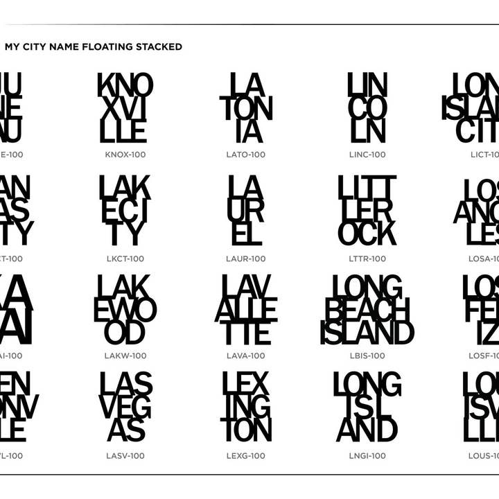 Grainwell - Wholesale Wall Accent - City Name Floating Stacked10