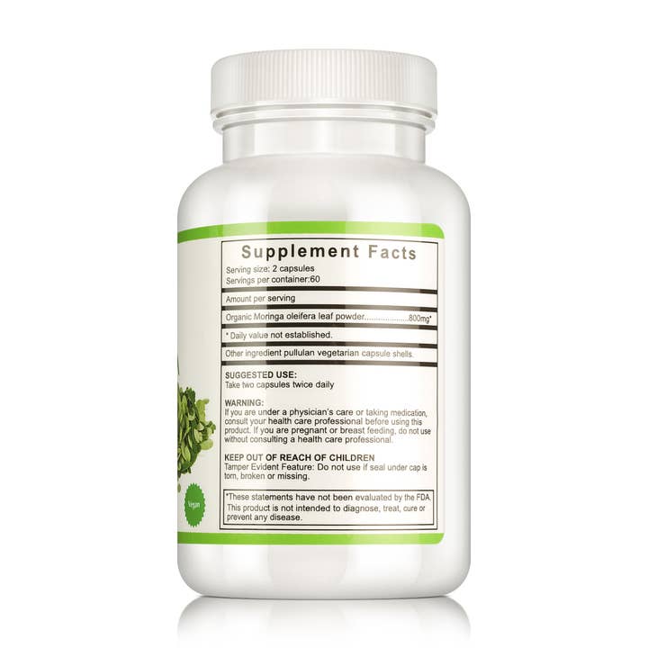 Simple Life Nutrition - Wholesale Oral Supplement/Vitamin - Organic Moringa Capsules - 800mg, 120 ct