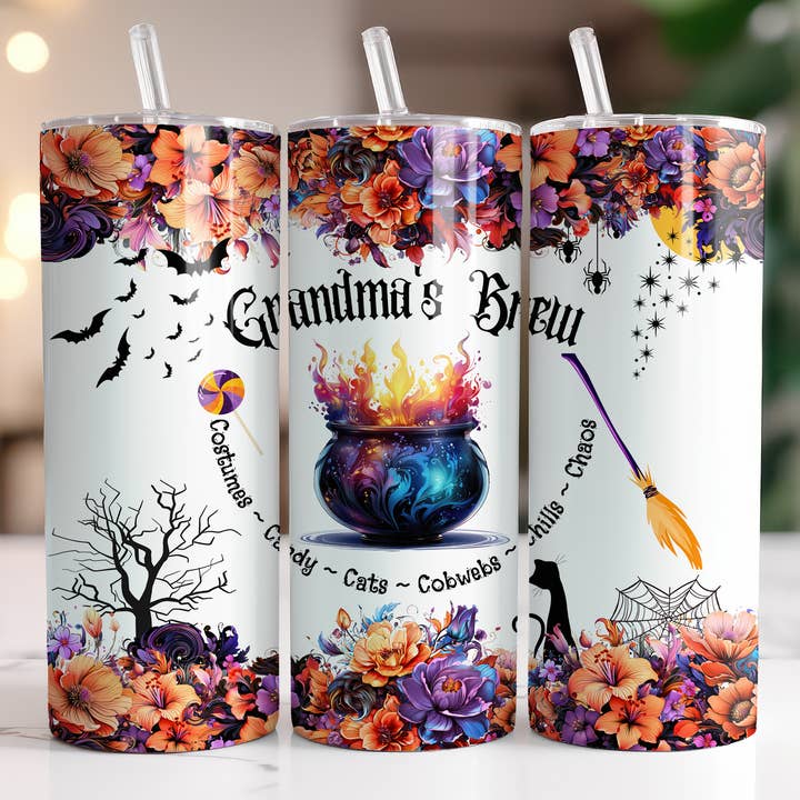 Halloween Brew - Flera mönster 20oz Mager Tumbler för wholesale av Dogwood Graphics & Design