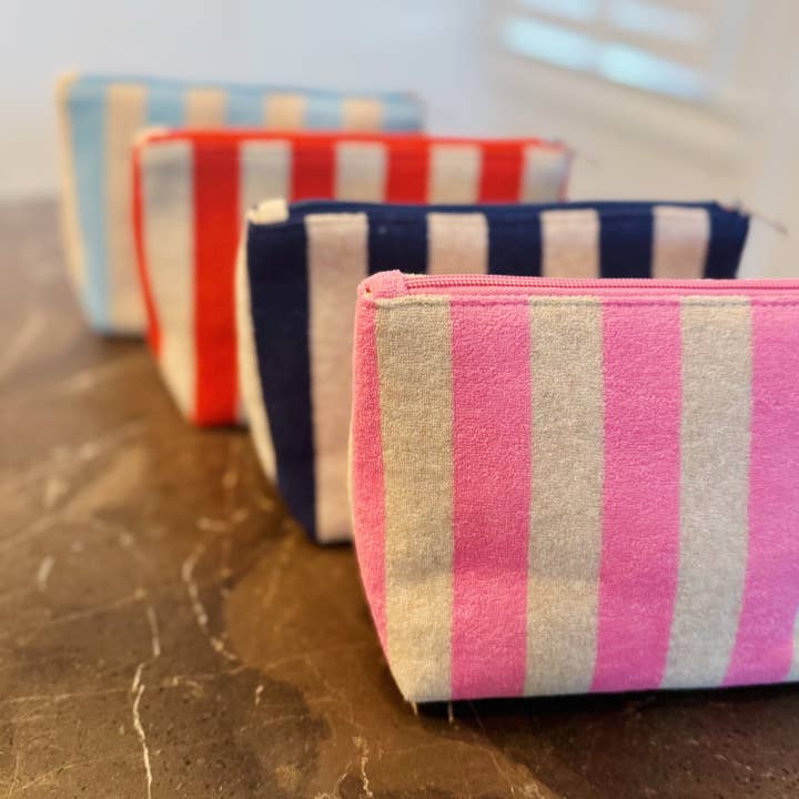 Ellison+Young - Wholesale Makeup/Cosmetic Bag - Terry Striped Everything Pouch Cosmetic Case