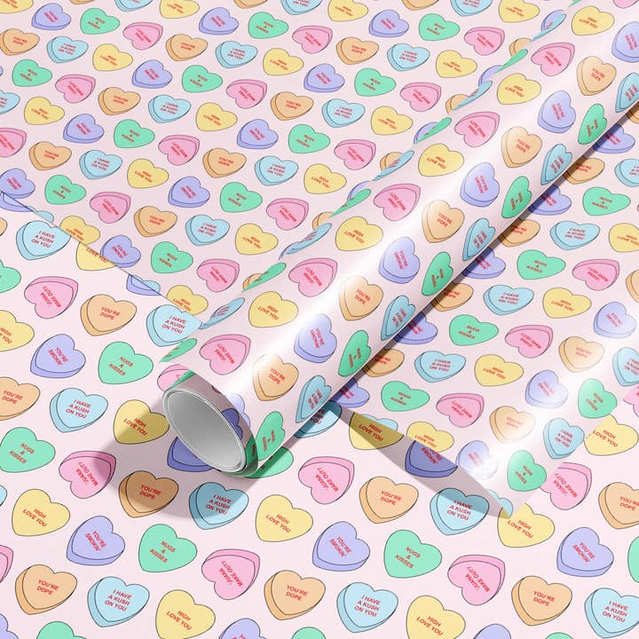 Papier d'emballage cadeau Stoner Conversation Hearts pour la vente par Sammy Gorin LLC