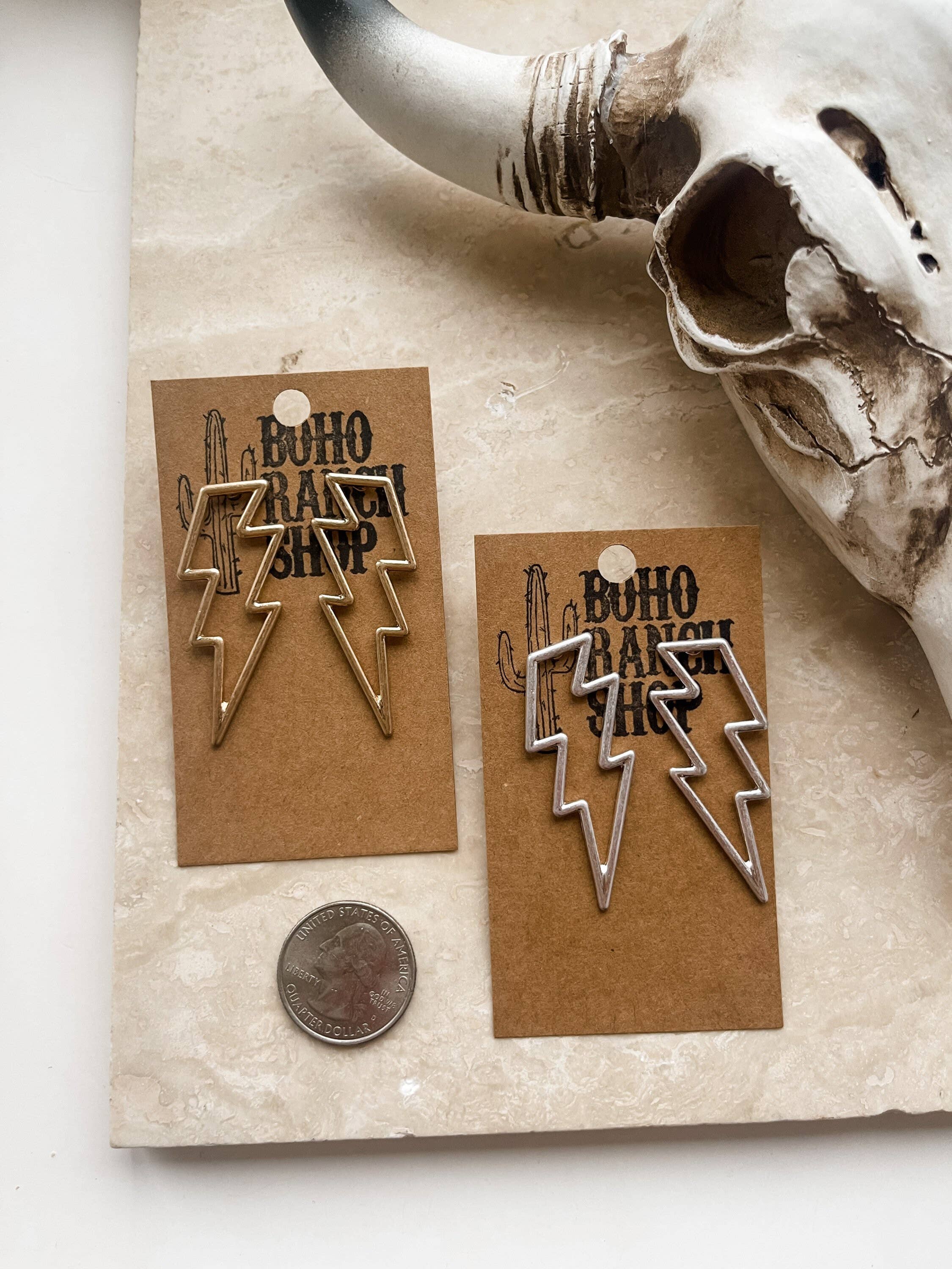 Boho Ranch Shop - Wholesale Dangle Earrings - Thunderbolt Lightning Bolt Earrings0