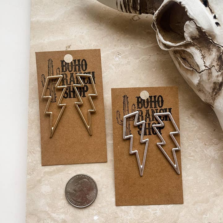 Boho Ranch Shop - Wholesale Dangle Earrings - Thunderbolt Lightning Bolt Earrings